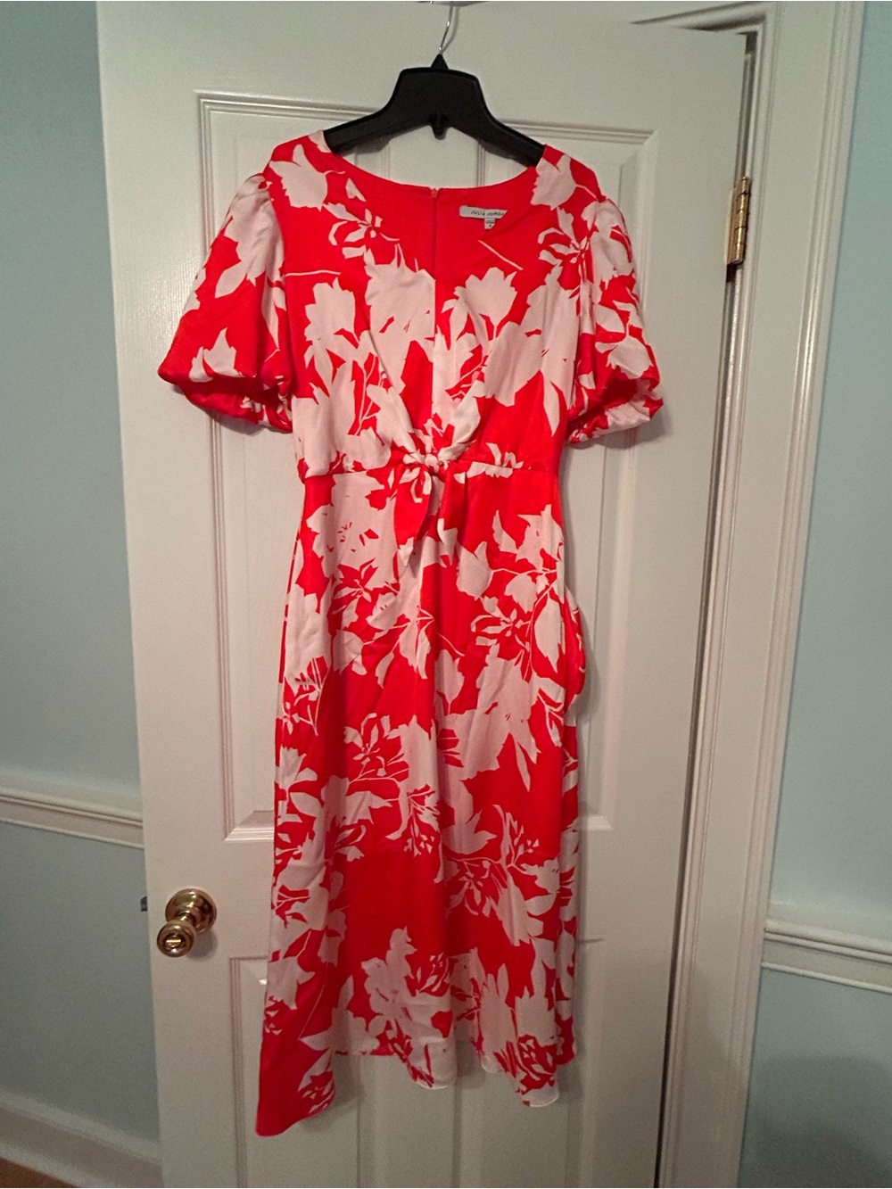 julia jordan Orange & White Floral Tie-Waist Midi Dress